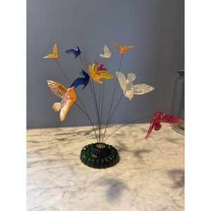 VTG 1969 New Designs Inc Lucite Kinetic Bird Sculpture MCM Atomic Birds on Wire